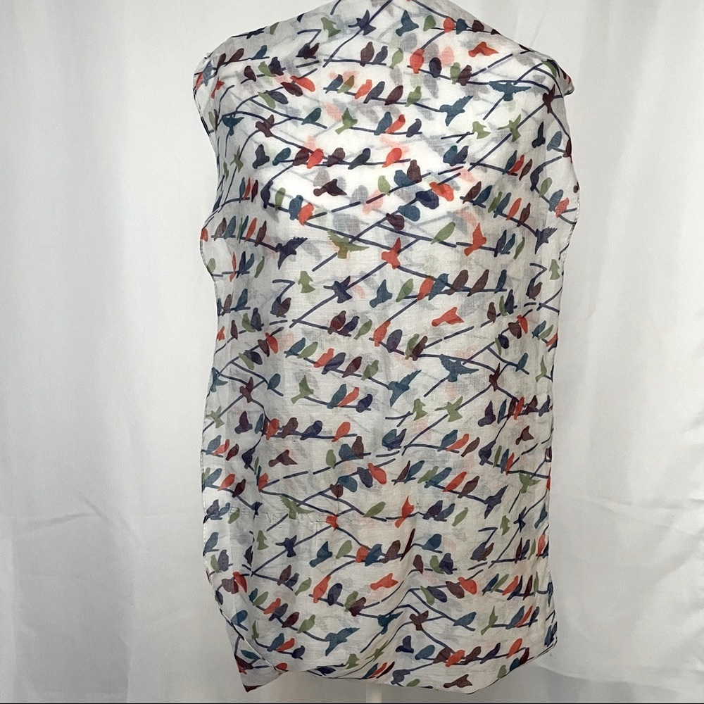 Bird Pattern Colorful Infinity Scarf - Picture 2 of 2